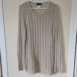 Lightweight Beige Crochet Knit Coverall